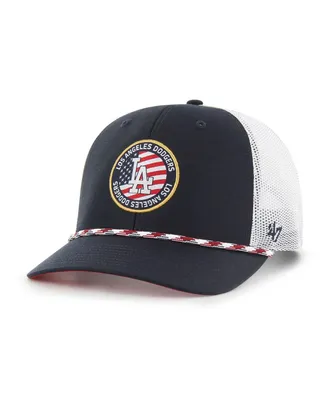 Men's '47 Brand Navy Los Angeles Dodgers Union Patch Trucker Adjustable Hat