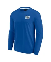 Men's and Women's Fanatics Signature Royal New York Giants Super Soft Long Sleeve T-shirt