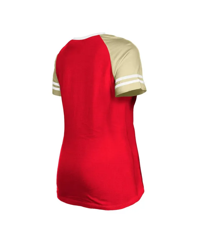 San Francisco 49ers Nike Women's Fashion 3/4-Sleeve Raglan T-Shirt - Scarlet