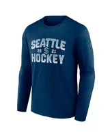 Men's Fanatics Deep Sea Blue Seattle Kraken Skate Or Die Long Sleeve T-shirt