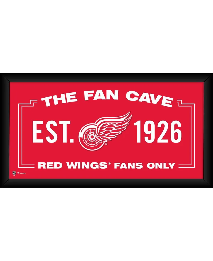 Detroit Red Wings Framed 10" x 20" Fan Cave Collage