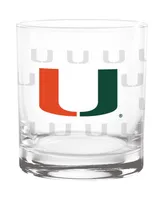 Miami Hurricanes 14 Oz Repeat Alumni Rocks Glass