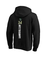 Men's Fanatics Giannis Antetokounmpo Black Milwaukee Bucks Playmaker Name and Number Pullover Hoodie