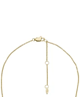 Fossil Harlow Linear Texture Gold-Tone Stainless Steel Chain Necklace