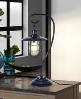 Hudson & Canal Bay 22" Glass and Metal Shade Tall Nautical Table Lamp
