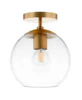 Hudson & Canal Bartlett 9" Glass Shade Wide Semi Flush Mount