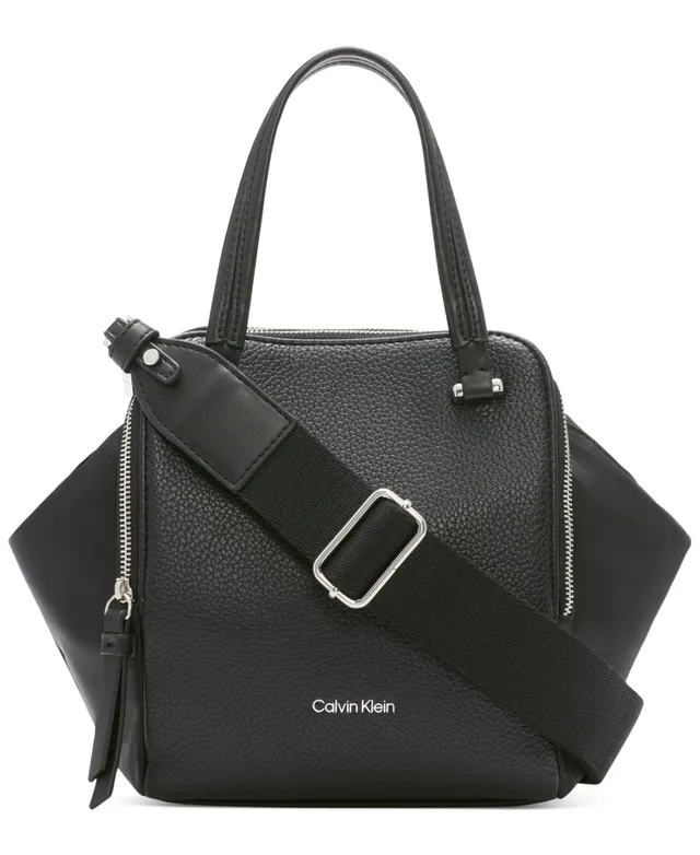 Calvin Klein Basalt Embossed Asymmetrical Small Shoulder Bag