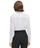 Calvin Klein Women's Pleat-Front Long-Sleeve Shirt