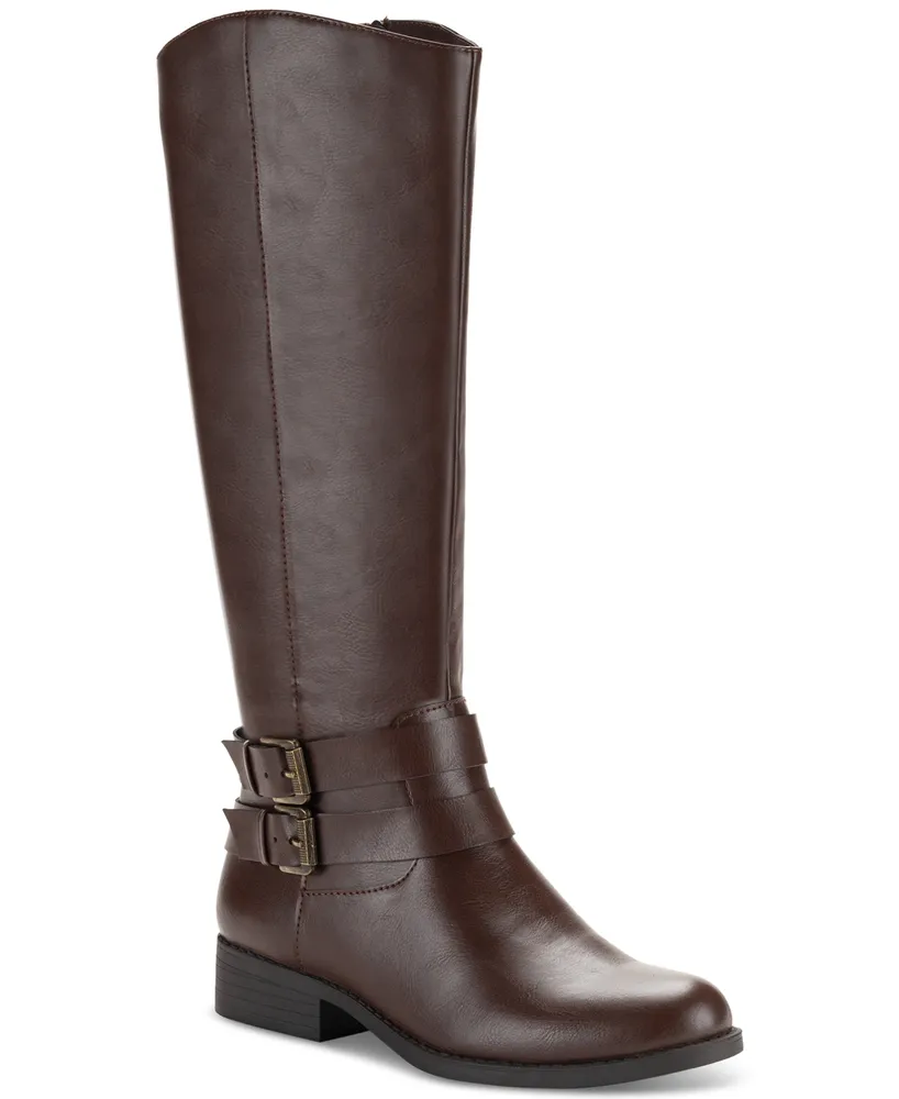 Style & Co Women's Maliaa Wide-Calf Buckled Riding Boots, Created for Macy's