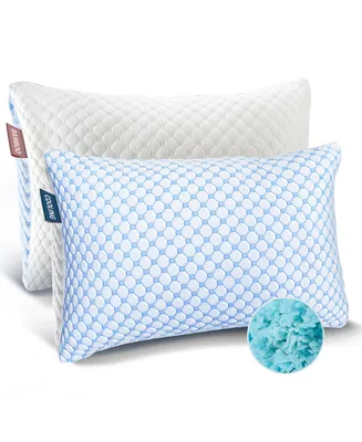 Clara Clark Memory Foam Gel Infused Reversible Cooling 2-Pack Pillow, Standard/Queen