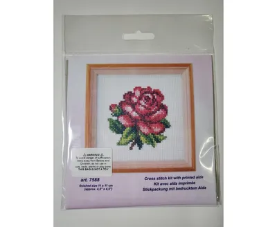 Orchidea Stamped Cross stitch kit "Red rose " 7588 - Assorted Pre
