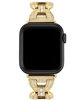 Anne Klein Women's Premium Crystal Round Link Bracelet designed for Apple Watch 42mm (Series 1-3 only) & 44/45/46/49mm (Ultra Ultra 2) - Gold