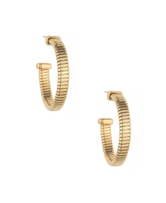 Ettika Your Essential Flex Snake Chain 18K Gold Plated Hoop Earrings