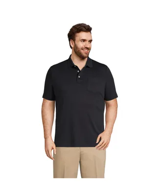 Lands' End Men's Big Short Sleeve Cotton Supima Polo Shirt with Pocket