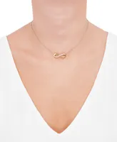 Diamond Infinity Pendant Necklace (1/10 ct. t.w.) in 14k Gold-Plated Sterling Silver, 16" + 2" extender - Gold