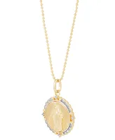 Diamond Mary Pendant Necklace (1/10 ct. t.w.) in 14k Gold-Plated Sterling Silver, 16" + 4" extender - Gold