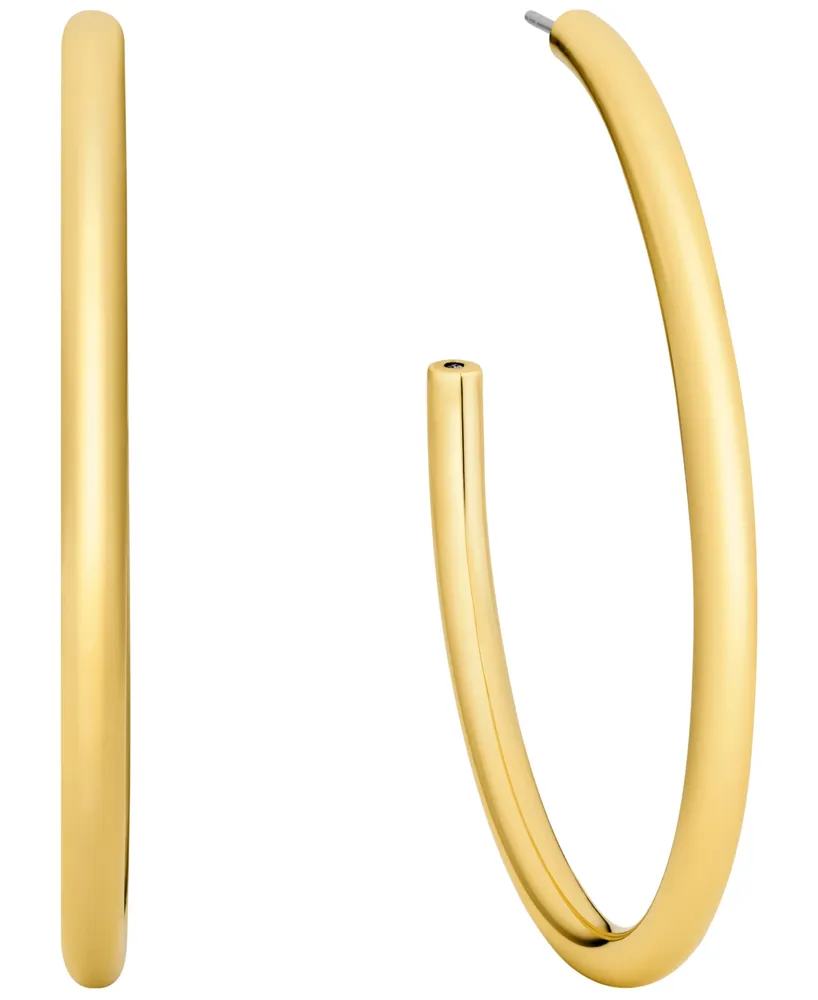 Michael Kors 14K Gold Plated Large Thin Hoop Earrings