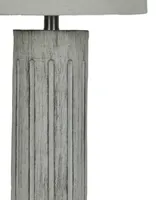 26" Scribed Column Table Lamp with Designer Shade