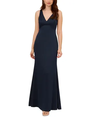 Adrianna Papell Women's Lace-Trim Cowl-Back Mermaid Gown