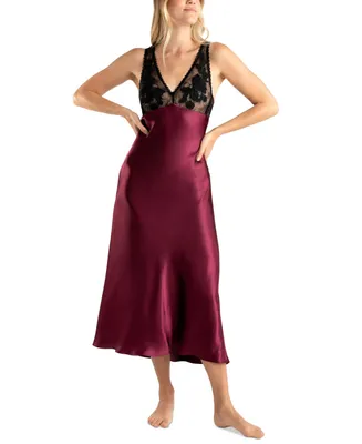 Linea Donatella Women's Enchante Lace & Satin Nightgown