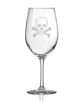 Rolf Glass Skull and Crossbones All Purpose Wine Glass 18oz