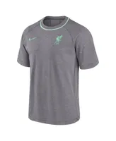 Men's Nike Heather Charcoal Liverpool Travel Raglan T-shirt