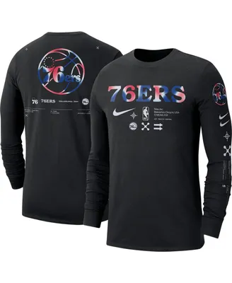 Men's Nike Black Philadelphia 76ers Essential Air Traffic Control Long Sleeve T-shirt