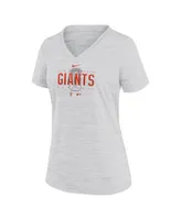 Women's Nike White San Francisco Giants City Connect Velocity Practice Performance V-Neck T-shirt