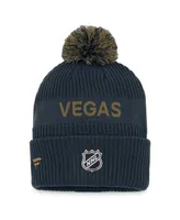 Men's Fanatics Gray, Gold Vegas Golden Knights 2022 Nhl Draft Authentic Pro Cuffed Knit Hat with Pom