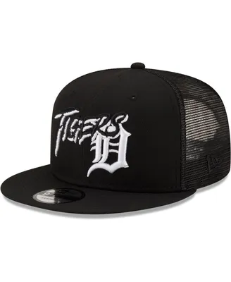 Men's New Era Black Detroit Tigers Street Trucker 9FIFTY Snapback Hat