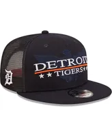 Men's New Era Navy, Black Detroit Tigers Patriot Trucker 9FIFTY Snapback Hat