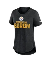Women's Nike Heather Black Pittsburgh Steelers Local Fashion Tri-Blend T-shirt
