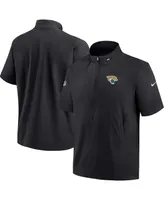 Men's Nike Black Jacksonville Jaguars Sideline Coach Short Sleeve Hoodie Quarter-Zip Jacket