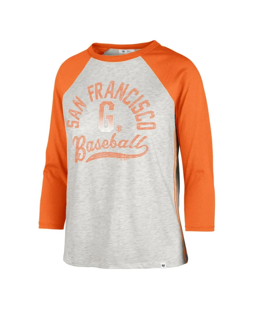 Women's '47 Brand Gray San Francisco Giants City Connect Retro Daze Ava Raglan 3/4-Sleeve T-shirt