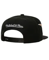 Men's Mitchell & Ness Black Philadelphia 76ers Hardwood Classics Soul Double Trouble Lightning Snapback Hat