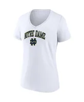 Women's Fanatics White Notre Dame Fighting Irish Evergreen Campus V-Neck T-shirt