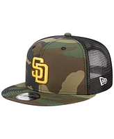 Men's New Era Camo San Diego Padres Woodland Camo Trucker 9FIFTY Snapback Hat