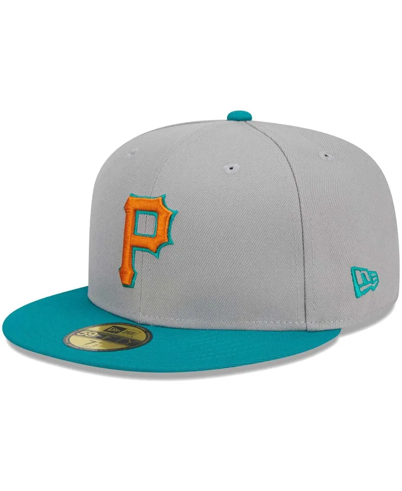 Men's New Era Gray, Teal Pittsburgh Pirates 59FIFTY Fitted Hat