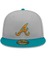 Men's New Era Gray, Teal Atlanta Braves 59FIFTY Fitted Hat
