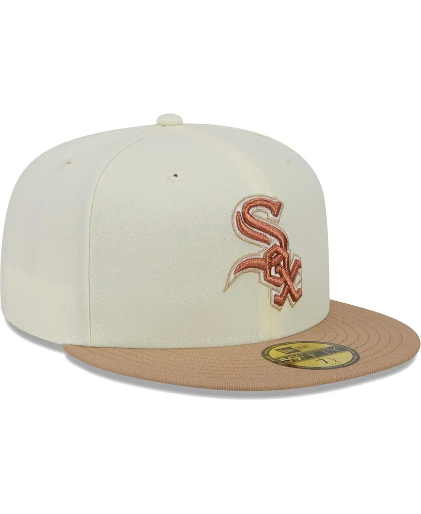 Men's New Era Cream Chicago White Sox Chrome Camel Rust Undervisor 59FIFTY Fitted Hat