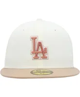 Men's New Era Cream Los Angeles Dodgers Chrome Camel Rust Undervisor 59FIFTY Fitted Hat