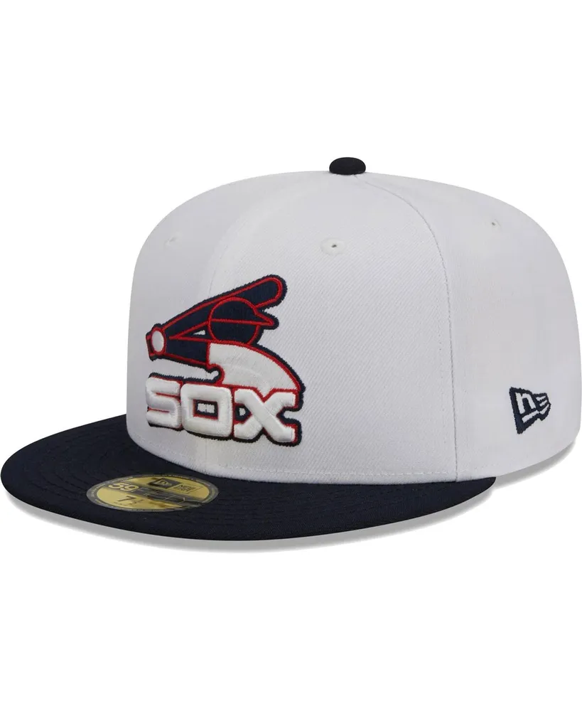 Men's New Era White, Navy Chicago White Sox Optic 59FIFTY Fitted Hat