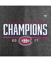 Men's Fanatics Heathered Charcoal Montreal Canadiens 2021 Stanley Cup Semifinal Champions Locker Room T-shirt