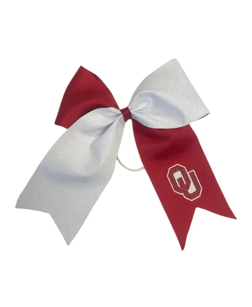 Women's Oklahoma Sooners Jumbo Glitter Bow with Ponytail Holder