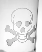 Rolf Glass Skull and Crossbones Cooler Highball Glass 15oz