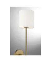 Trade Winds Lighting Trade Winds Nico 1-Light Wall Sconce in Natural Brass with Leather Accent