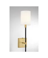 Trade Winds Lighting Trade Winds Paige 1-Light Wall Sconce in Black with Natural Brass Accents