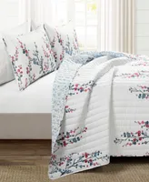 Lush Decor Mirabelle Watercolor Floral Reversible 3-Piece Quilt Set