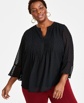 Style & Co Plus Pintuck Blouse, Created for Macy's