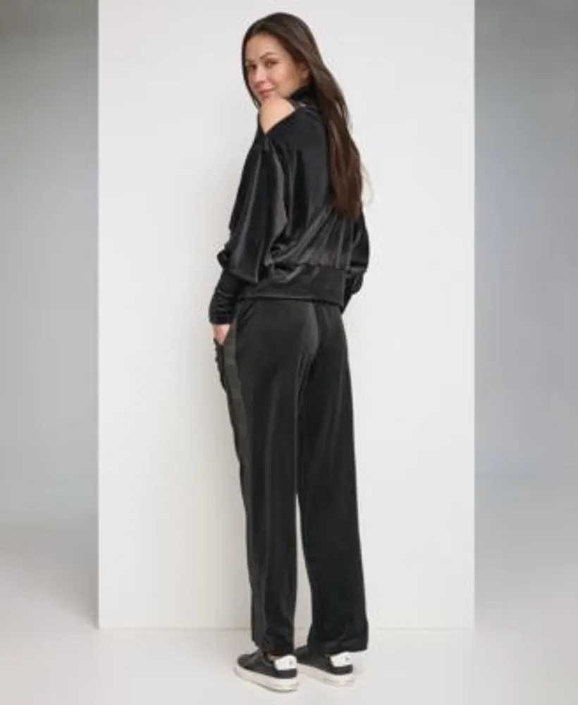 DKNY Women's Velour Straight-Leg Pull-On Pants - Macy's